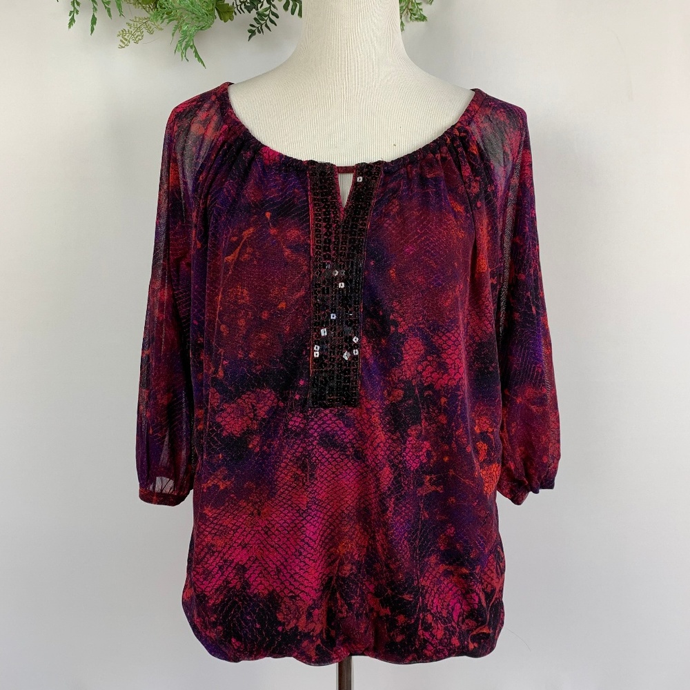 INC International Mesh Top with sequins XL